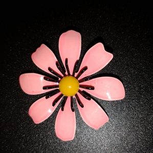 Vintage pink floral brooch